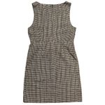 Andrea Jovine Black and White Plaid Tweed Cotton Mini Sleeveless Business Dress Photo 3