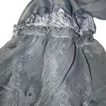 Blue Scarf with Roses and Sheer Material Photo 1