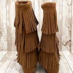 Minnetonka 3-Layer Fringe Calf Hi Suede Boot 9 Photo 7