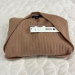 AQUA Cashmere Cutout Ribbed Knit Sweater Womens Large NWT Tan Brown Career Photo 4