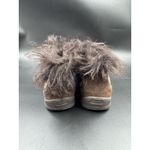 Coach COLETTE Logo Fabric Mongolian Lamb Lining Sz 7 Ankle Boot Lace Up Shoes Photo 5