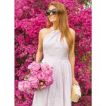 Gal Meets Glam Mauve Striped Claire Halter Dress Sz. 10 Photo 1