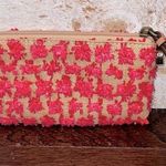 Loft  Women’s Pink Raffia Wristlet Photo 0