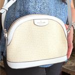 Kate Spade Authentic  leather/Straw zip top Crossbody Photo 0