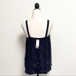 Urban Outfitters Navy Blue Eloise Eyelet Lace Swing Tank NWT XS Unlined Cotton Photo 5