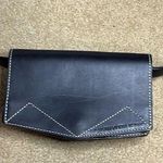 Calvin Klein Jeans Women Sz L/XL Leather Belt Bag Black White Stitching. EUC Photo 0