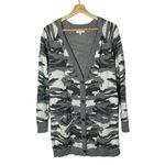 Lucky Brand Gray & White Camo Button Front Cardigan Sweater M Photo 1