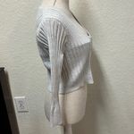 Wet Seal *flawed* Silver Ribbed Cardigan l Sweater Juniors Size Large Photo 2