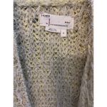 Anthropologie Sweater Sz M LARKIN SHIMMER CARDIGAN Yellow Gold Open SOFT Photo 2