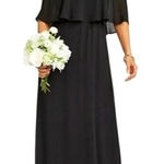 Show Me Your Mumu  Black Chiffon Caitlin Ruffle Maxi Dress‎ Gown Size XXS Photo 0
