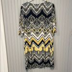 Studio One  Yellow and Black Sheath Dress Crew Neck | Size Large Photo 5
