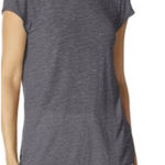 Michael Stars Michael‎ Stars OS Gray Heathered Viscose Polyester Short Sleeve Tunic Top Women Photo 0
