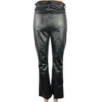 7 For All Mankind Black Faux Leather High Rise Flat Front Bootcut Pants Size 25 Photo 2