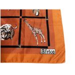 Scarf Handkerchief Hankie Bandana 26” Square Wild Animal Africa Safari Wildlife Orange Photo 3