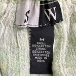 Vintage 90s Indian Cotton Bohemian Tiered Patchwork Skirt Medium Floral Metallic Green Photo 8