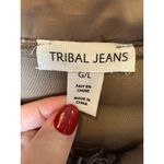 Tribal Jeans Hoodie Women Large Brown Zip Front Pullover Sweatshirt Athleisure Brown Photo 7