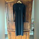 AFRM Black Sheer Midi Dress NWT Large Photo 1