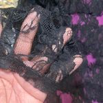 Lane Bryant  Black Lace Overlay Purple Lined Blouse Romantic Gothic Vintage 4X Photo 4