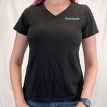 Time and Tru Women's Bridesbabe Tee T Shirt M Med Medium Black Light Blue V Neck Photo 0