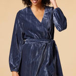 💙💙💙BOGOHO 💙💙💙Velvet Wrap Dress Blue Size M Photo 0