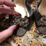 Stuart Weitzman  Brown Satin Embellished Shoes Photo 1