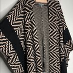 Joseph  Black and Tan Geometric Women's Poncho Photo 2