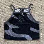 Nike PRO Graphic High Neck Logo Tank Top Size Medium Black Grey Halter EUC Photo 0