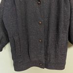 Vintage Wool Coat Tweed Batwing Sleeve Car Coat Women Herringbone Retro Brown Photo 3