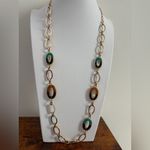 Gold and Multicolored Oval Link Necklace NWOT Photo 1