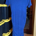 Pinkblush  Navy Ruched Short Sleeve Dress Size Small Photo 1