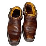 Frye 005 leather Belted Harness Mule Booties Clogs 7.5 Neoprene Soles Posh Show Photo 7