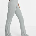 Noisy May Tall cotton blend ribbed flared pants in sage Photo 0