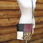 NWT Black White Crossbody Leather Bag Black Photo 1