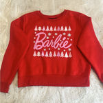Barbie Christmas Sweatshirt – Red pullover with pink Barbie Logo Size L Size L Photo 0