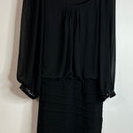 Dress Barn Elegant Black Sheer Long-Sleeve Dress with Sequin Cuffs — Size 20 Photo 0