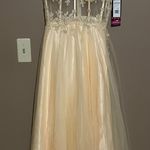 Blondie Nites Womens Yellow Mesh Corset Bodice Dress Photo 3