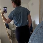 Madewell  Classic Blue Denim cropped button down short sleeve blouse Photo 7