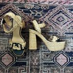 Castaner  Agnes Natural & Black Woven Raffia  Tall Sandals Platform Heels 39 US 8 Photo 6