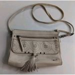 The Sak Boho Preppy White Designed Tasseled Leather Western Crossbody Wristlet Photo 0