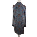 CAbi  Provincial Tunic Dress Small Blue Floral Long Sleeve Boho Fall Office Flowy Photo 1