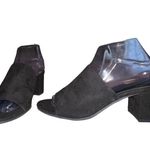 American Eagle Women Black Suede Slip On Mule Block Heel Open Toe Size 9 Shoe Photo 0