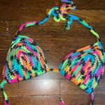 Vibrant Multicolor Handmade Crochet Bikini Top B/C Cup Size Medium M Small S Pink Photo 1