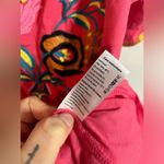 All About Her Embroidered Short Sleeve Blouse Floral Design Hot Pink Size Small Photo 12