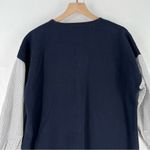 Madewell Mixed Media Sweater Dress Cotton V Neck Striped Long Sleeve Preppy Photo 11