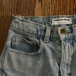 American Apparel rolled bottom high rise light wash denim shorts Photo 2