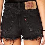 Levi’s Black Denim Distressed Shorts  Photo 0