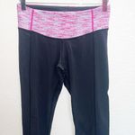 Lululemon  lower rise black with pink Heathered band full length leggings Photo 1