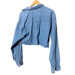 CHAPS  DENIM CROPPED DISTRESSED JACKET‎ SIZE MEDIUM Photo 3