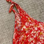 Skylar + Madison NWT-  Red Floral Tie Strap Swing Mini Dress L Photo 1