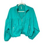 Free People  Womans XS Dark Green Balloon Sleeve Bomber Puff Jacket Photo 0